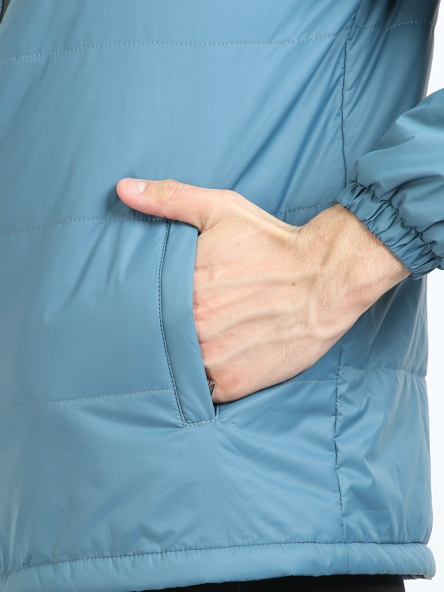 Men Air Force Blue Bomber Jacket with Hood