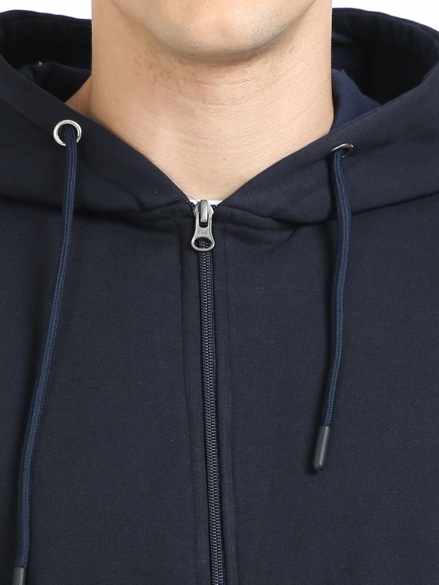 Men Navy Blue Zipper Hoodie