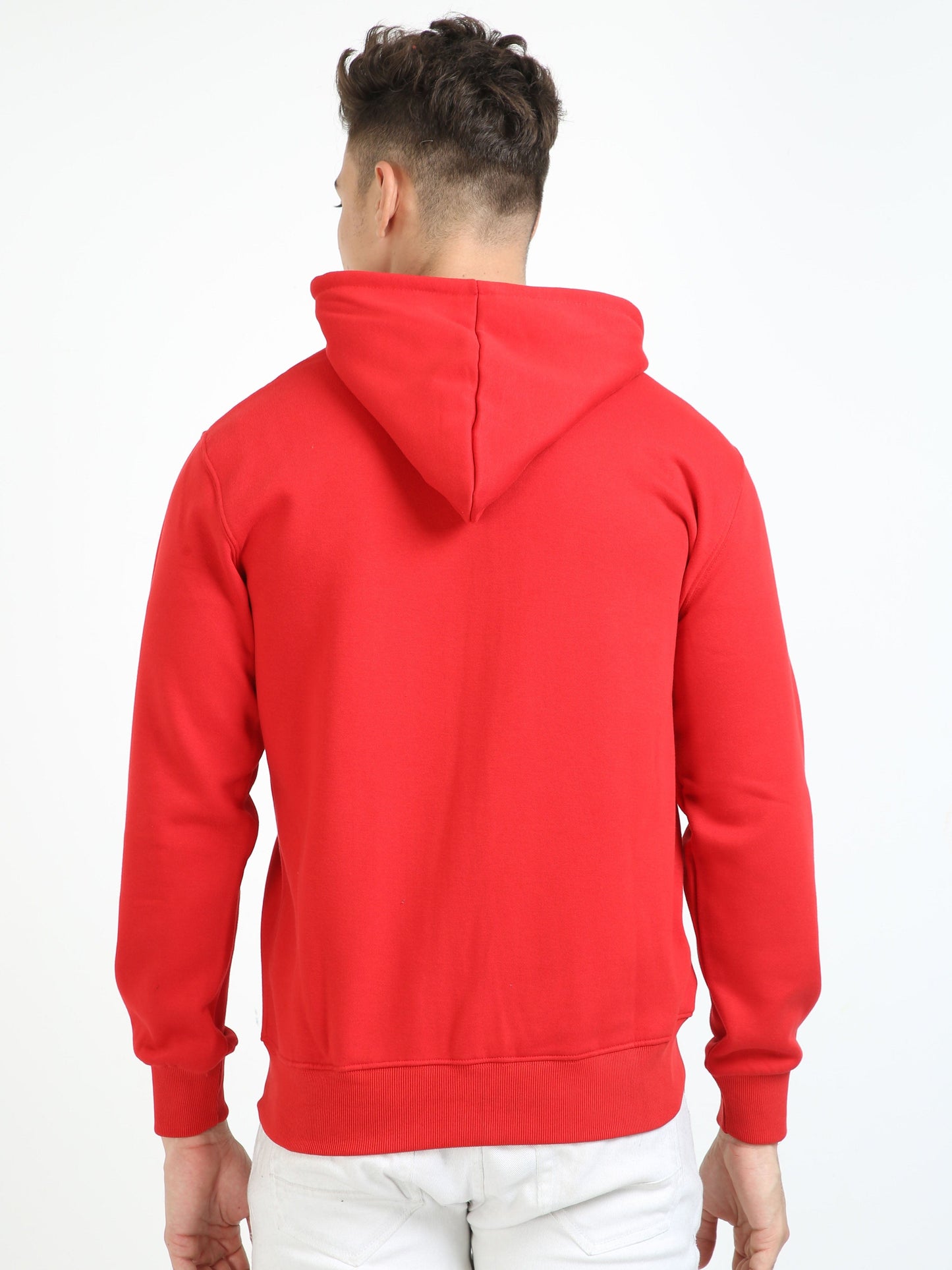 Men Red Zipper Hoodie