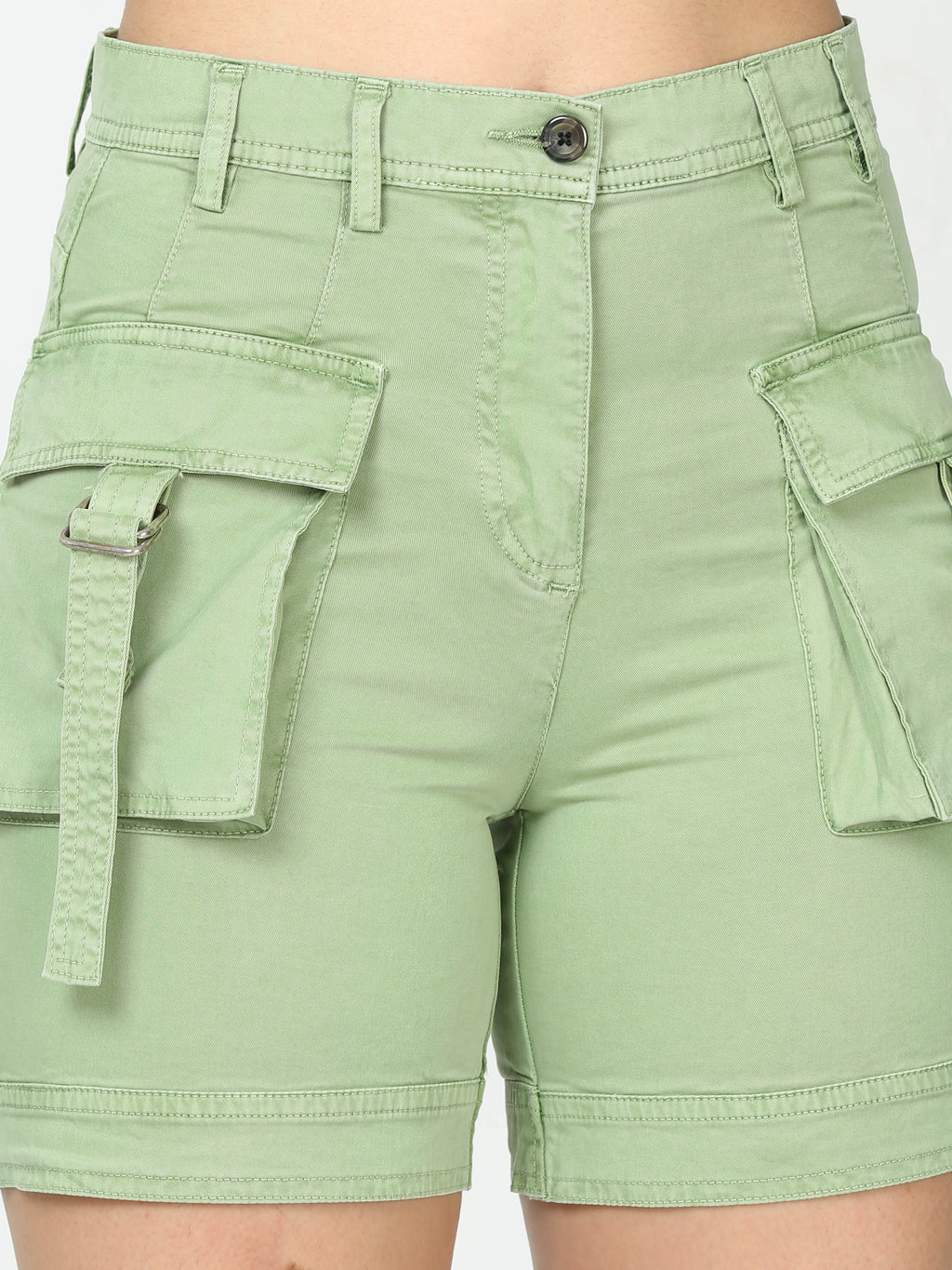 Women Mint Cargo Shorts