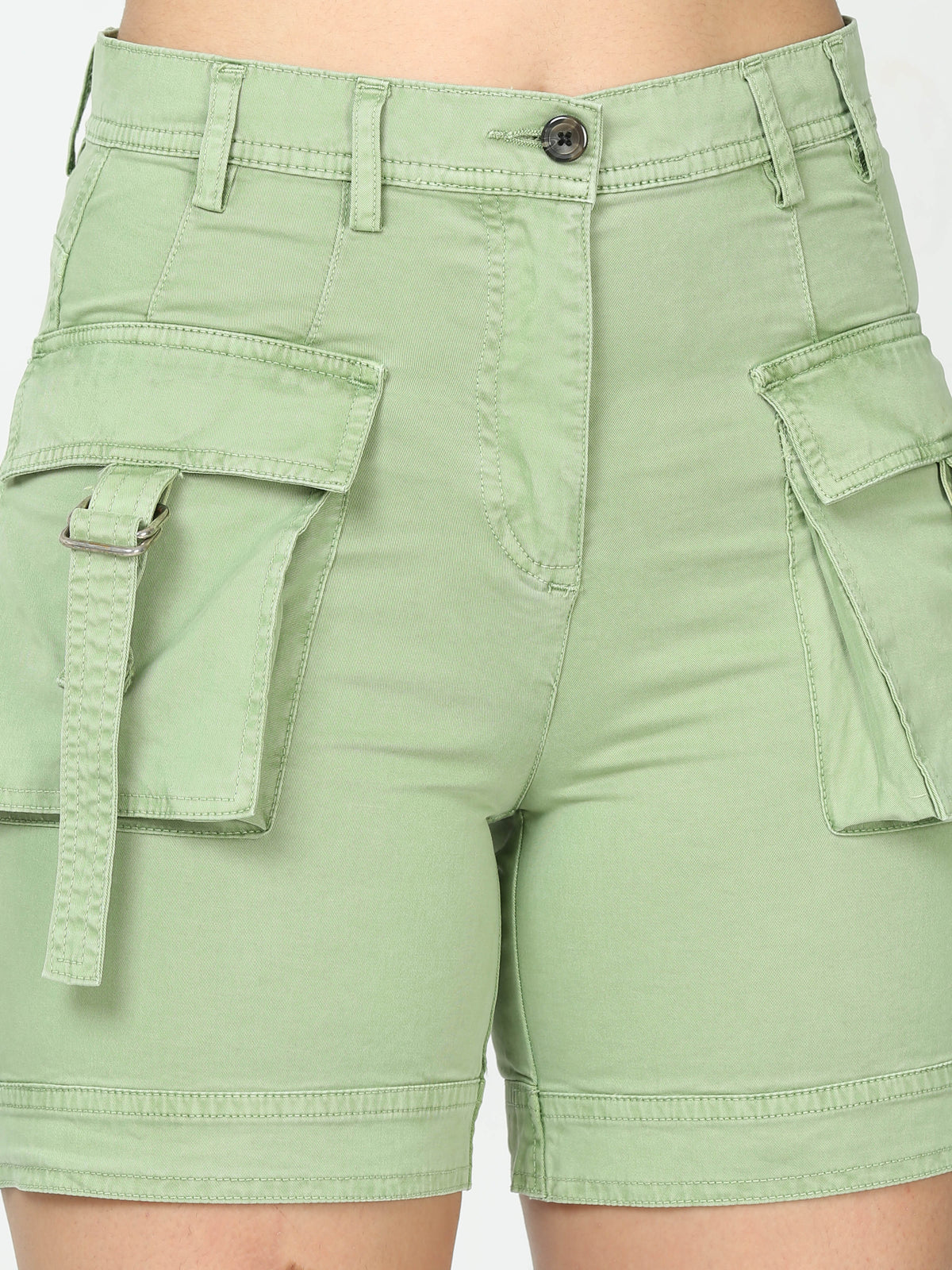 Women Mint Cargo Shorts