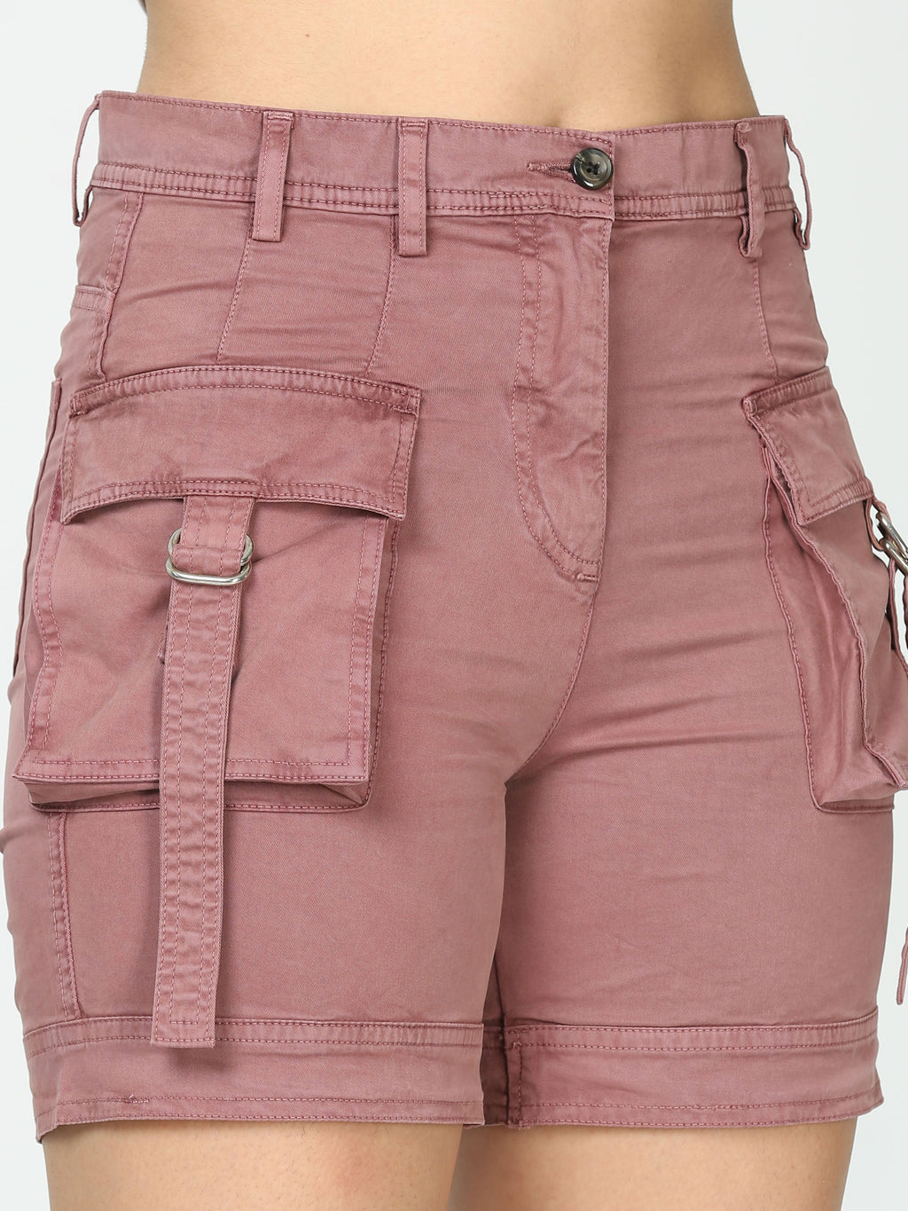 Women Plum Cargo Shorts