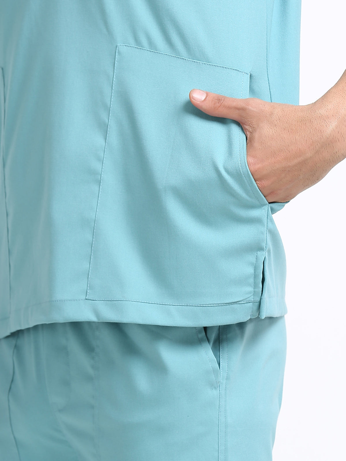 Men’s Eucalyptus Medical Scrub Set – Mandarin Collar (Chinese Collar) Top & Straight Pants | 2-Way Stretch, Antibacterial & Wrinkle-Resistant – Apollo