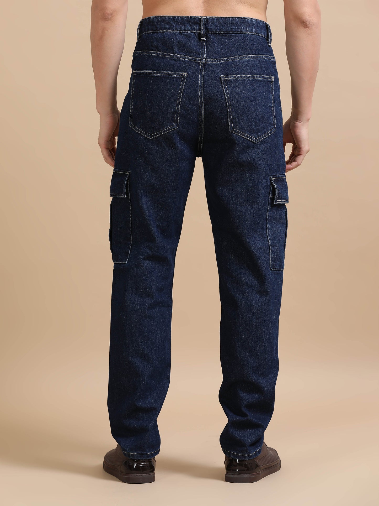 Navy Blue Utility Denim Cargo