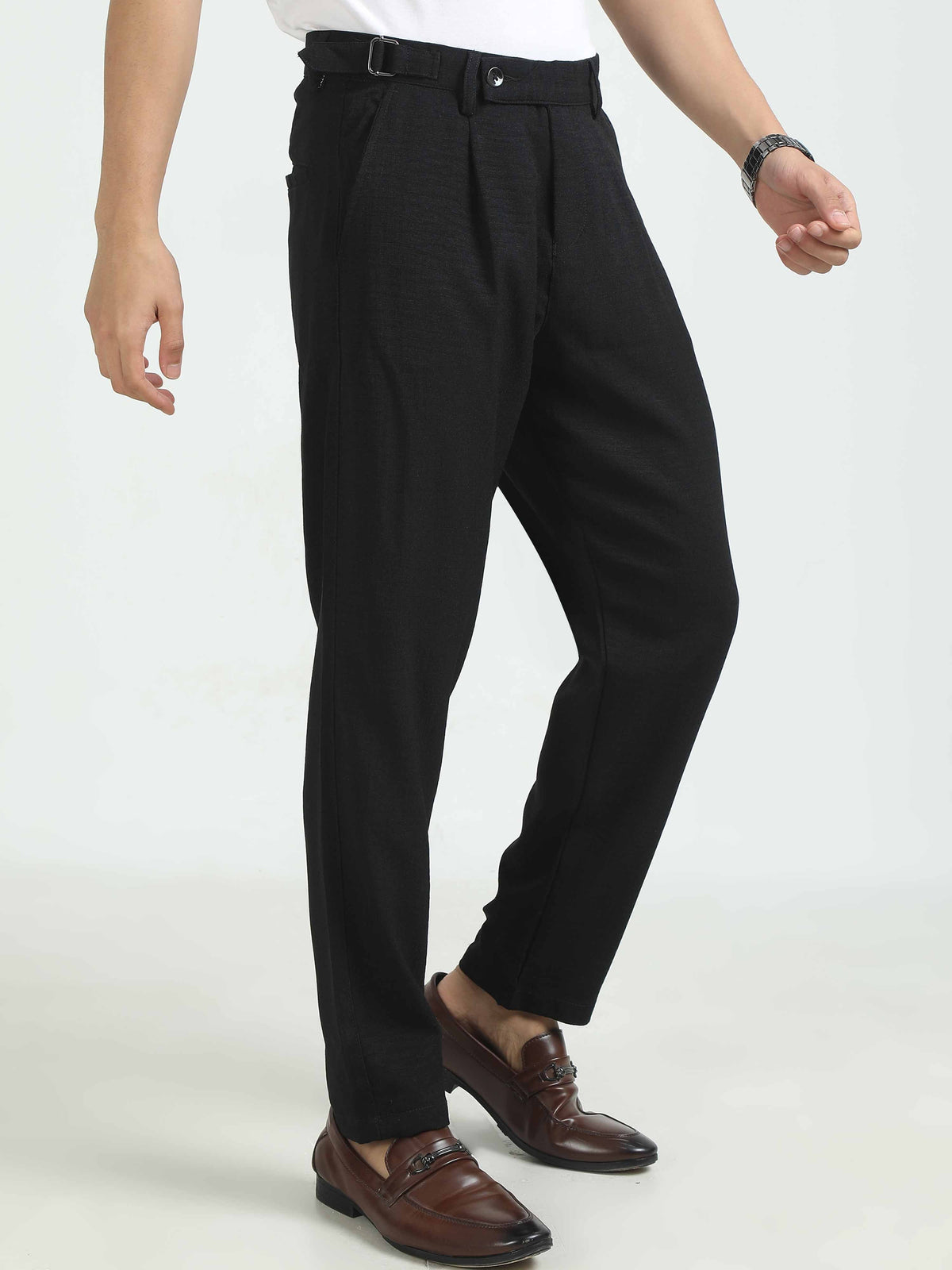 Men Air Linen Summer Pants-Black