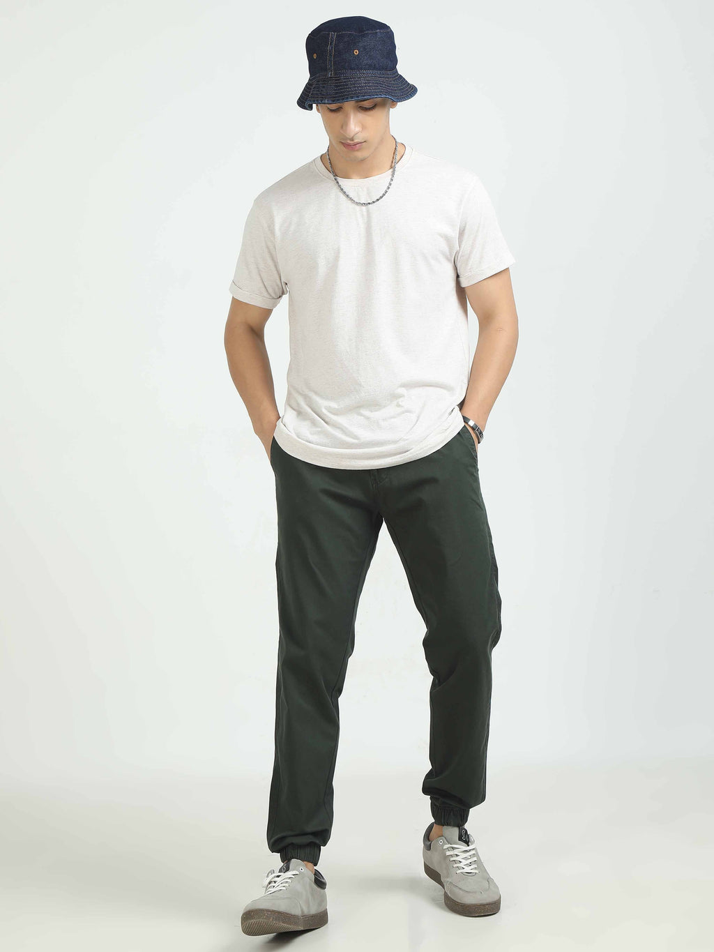 Men Air Joggers-Olive
