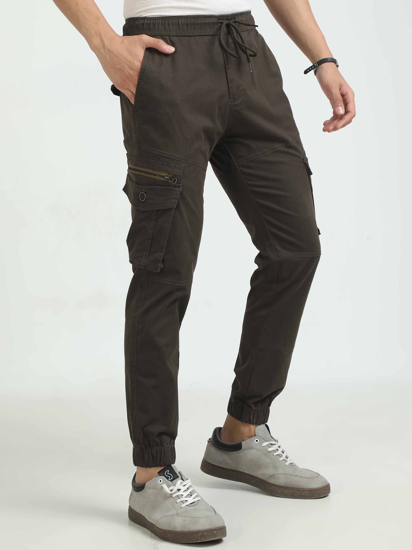 Men Zipper -Brown