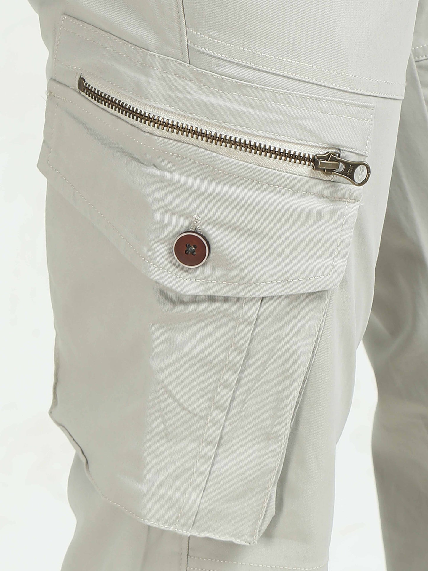 Men Zipper Cargo-Stone