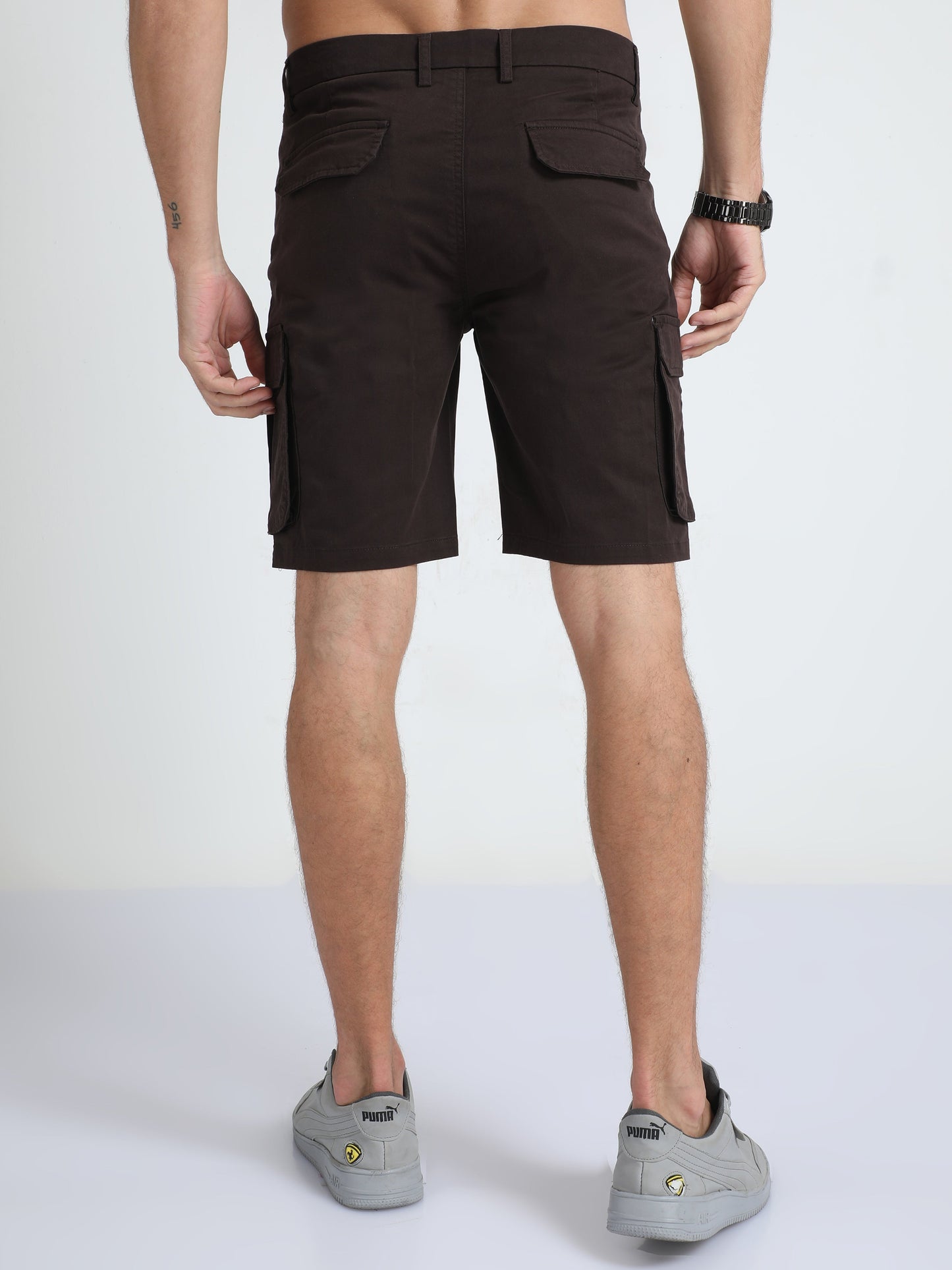 Premium Twill Brown Cargo Shorts