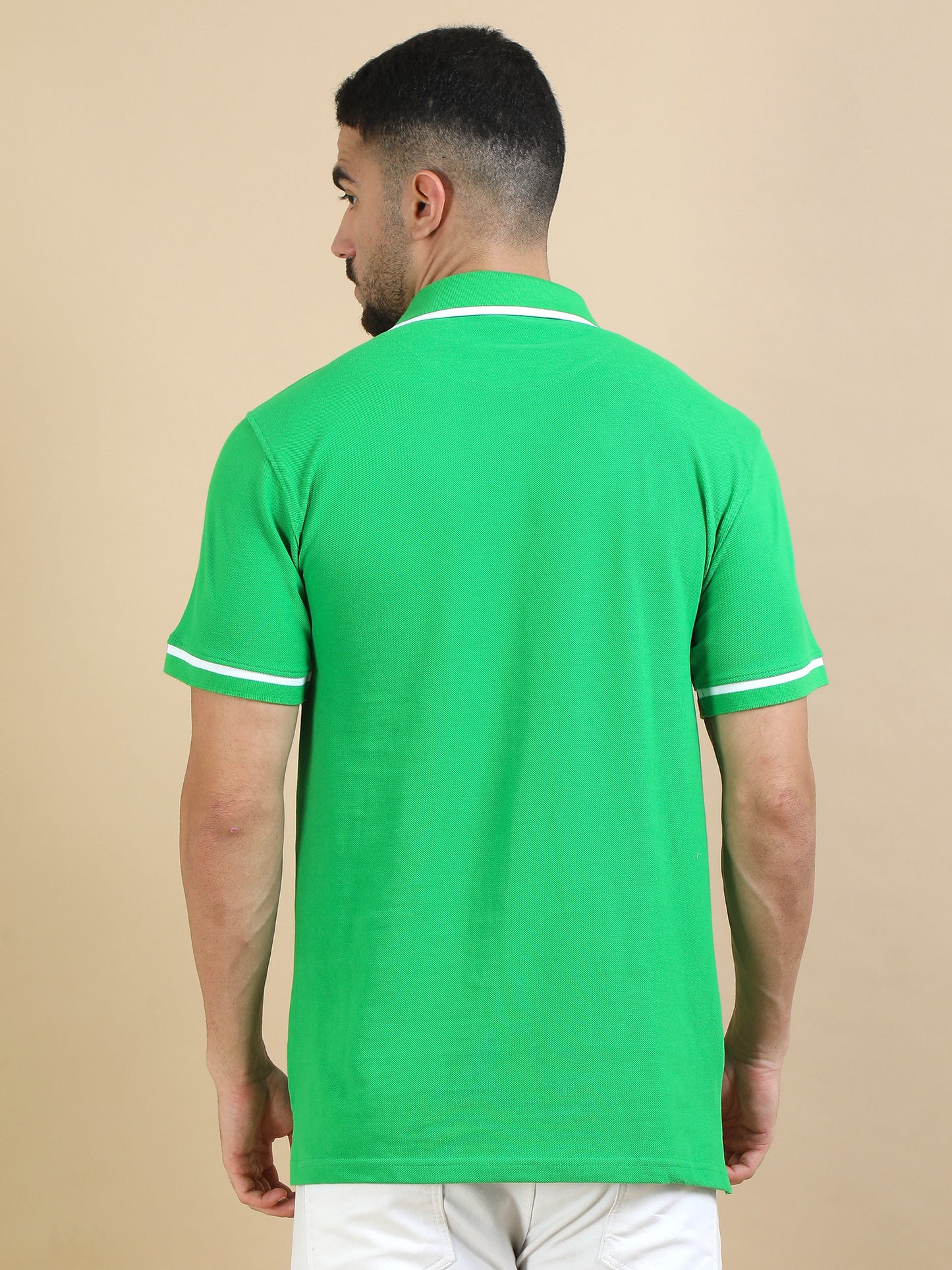 Contrast Collar Polo - Green