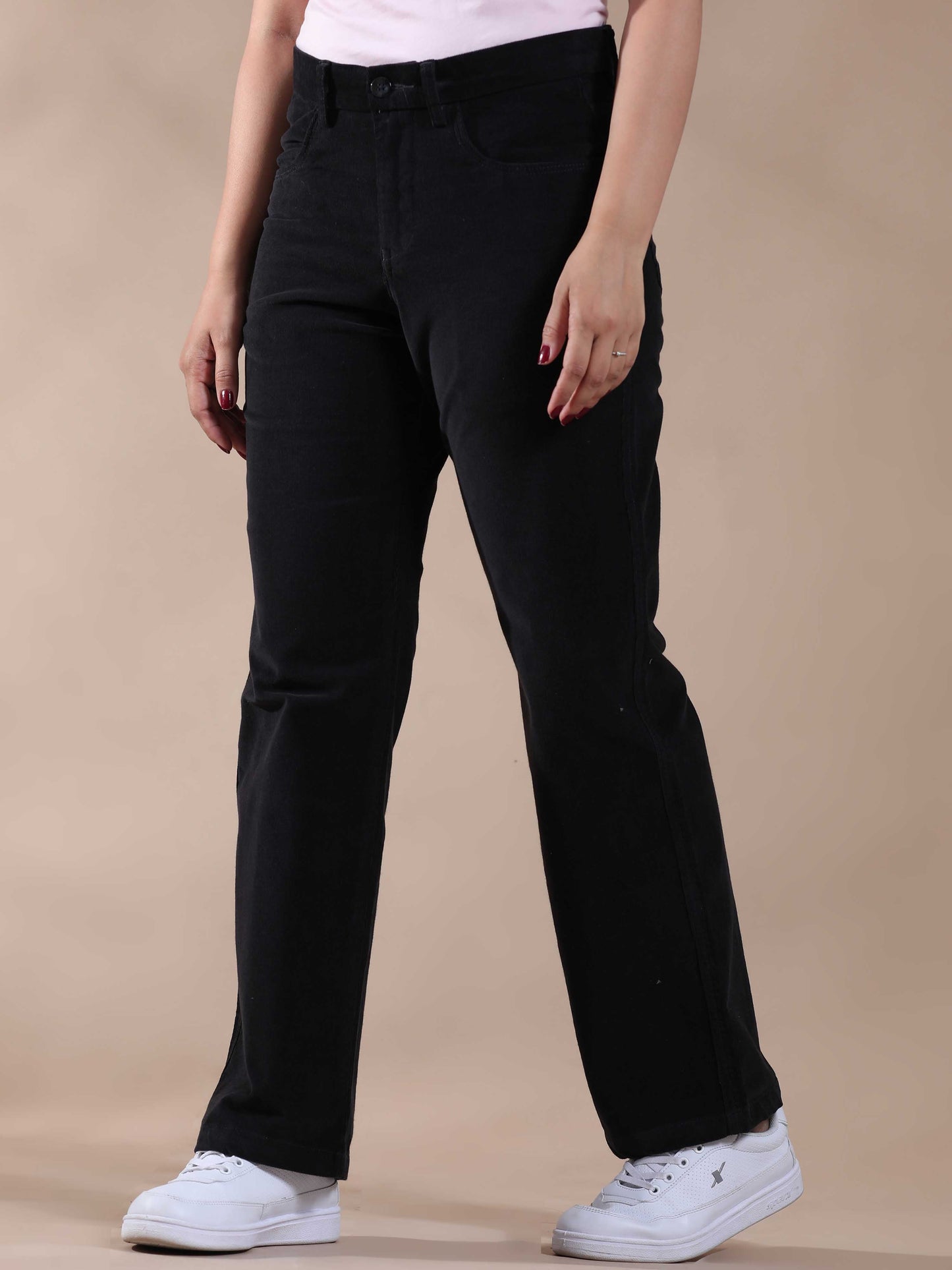Women Corduroy Trousers- Navy
