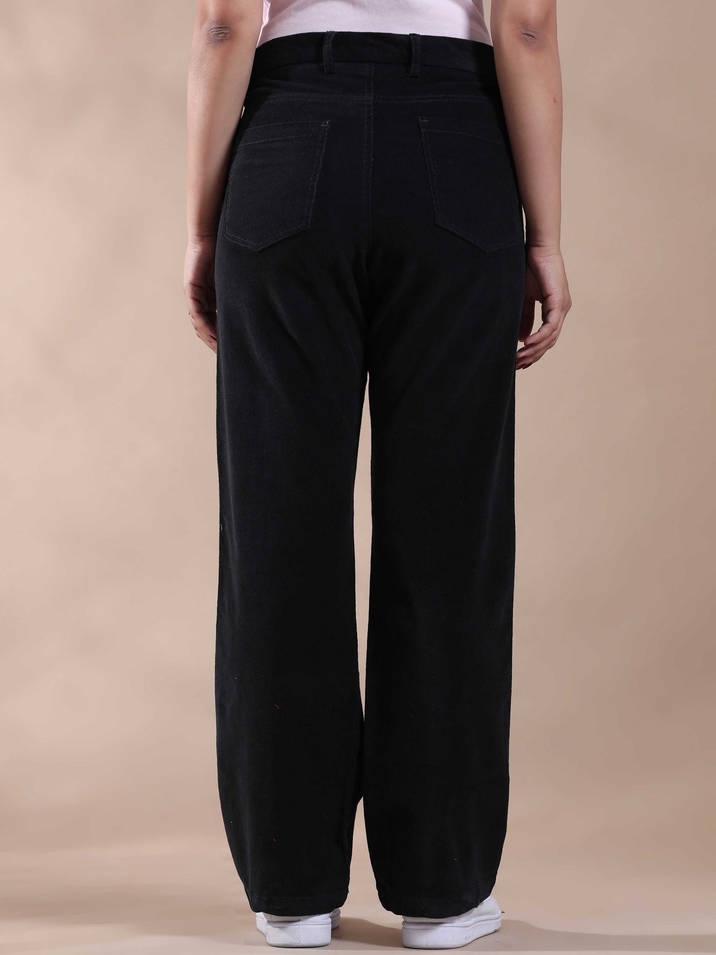 Women Corduroy Trousers- Navy