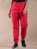 Women Vintage Red Jogger Pants