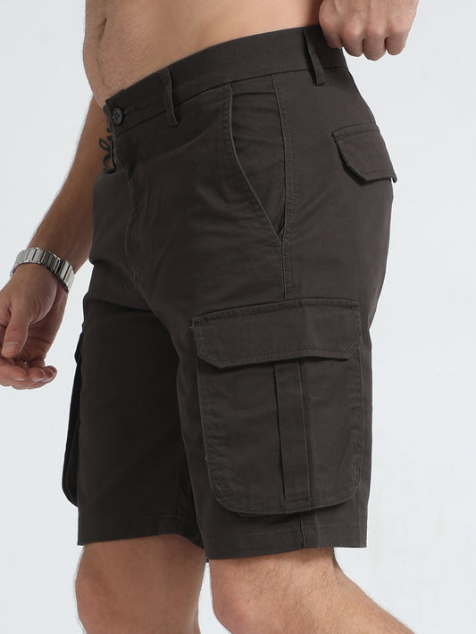 Premium Twill Dark Olive Cargo Shorts