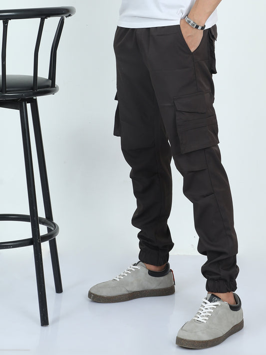 Men Street Cargo Joggers-Coffee