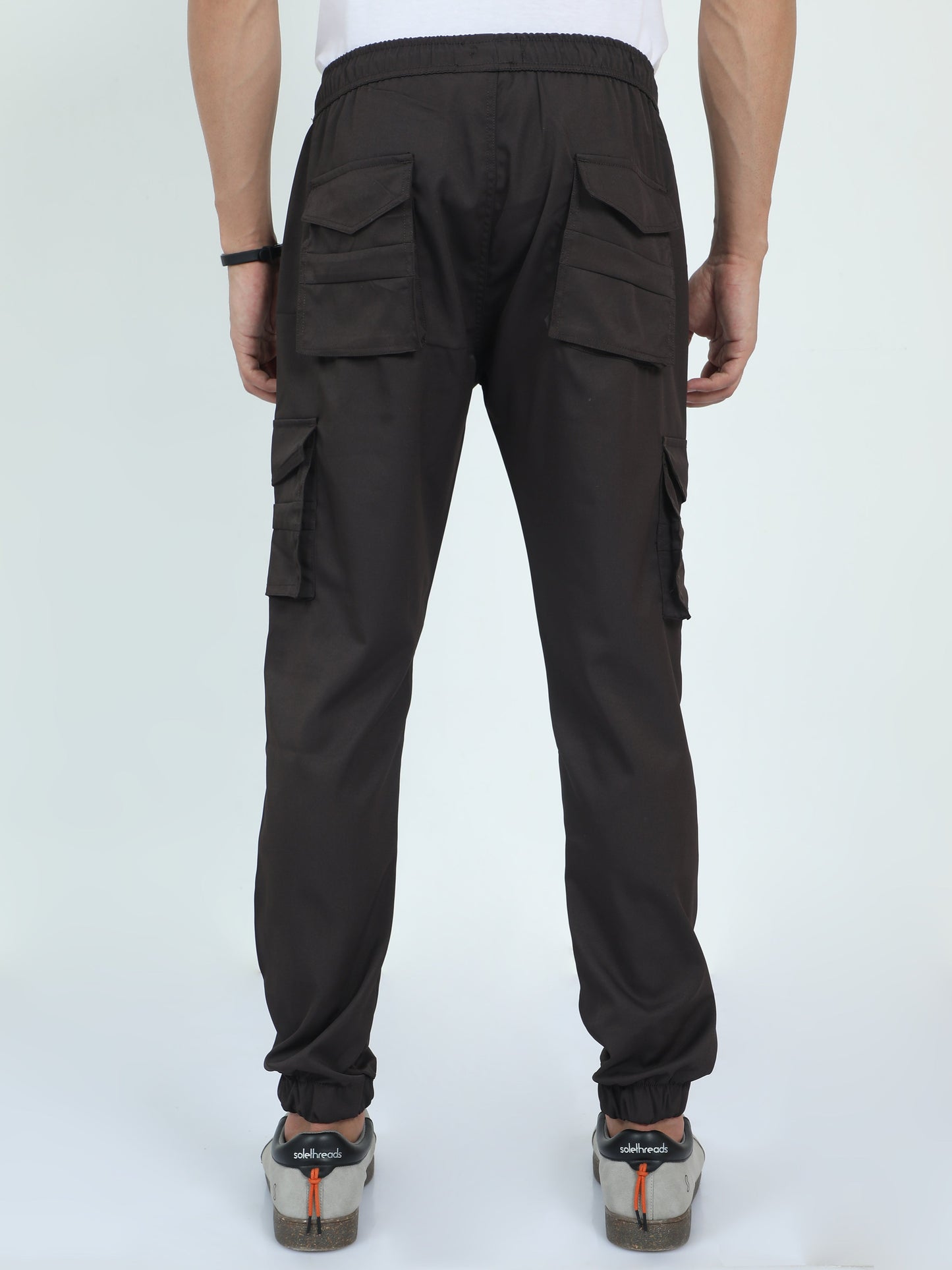 Men Street Cargo Joggers-Coffee