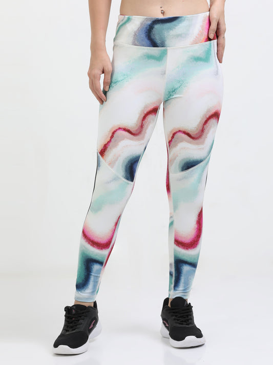 VerveFlex: Printed Legging With Mesh Panel Ankle length