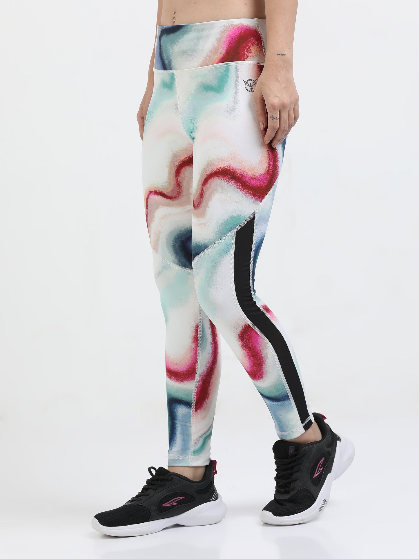 VerveFlex: Printed Legging With Mesh Panel Ankle length