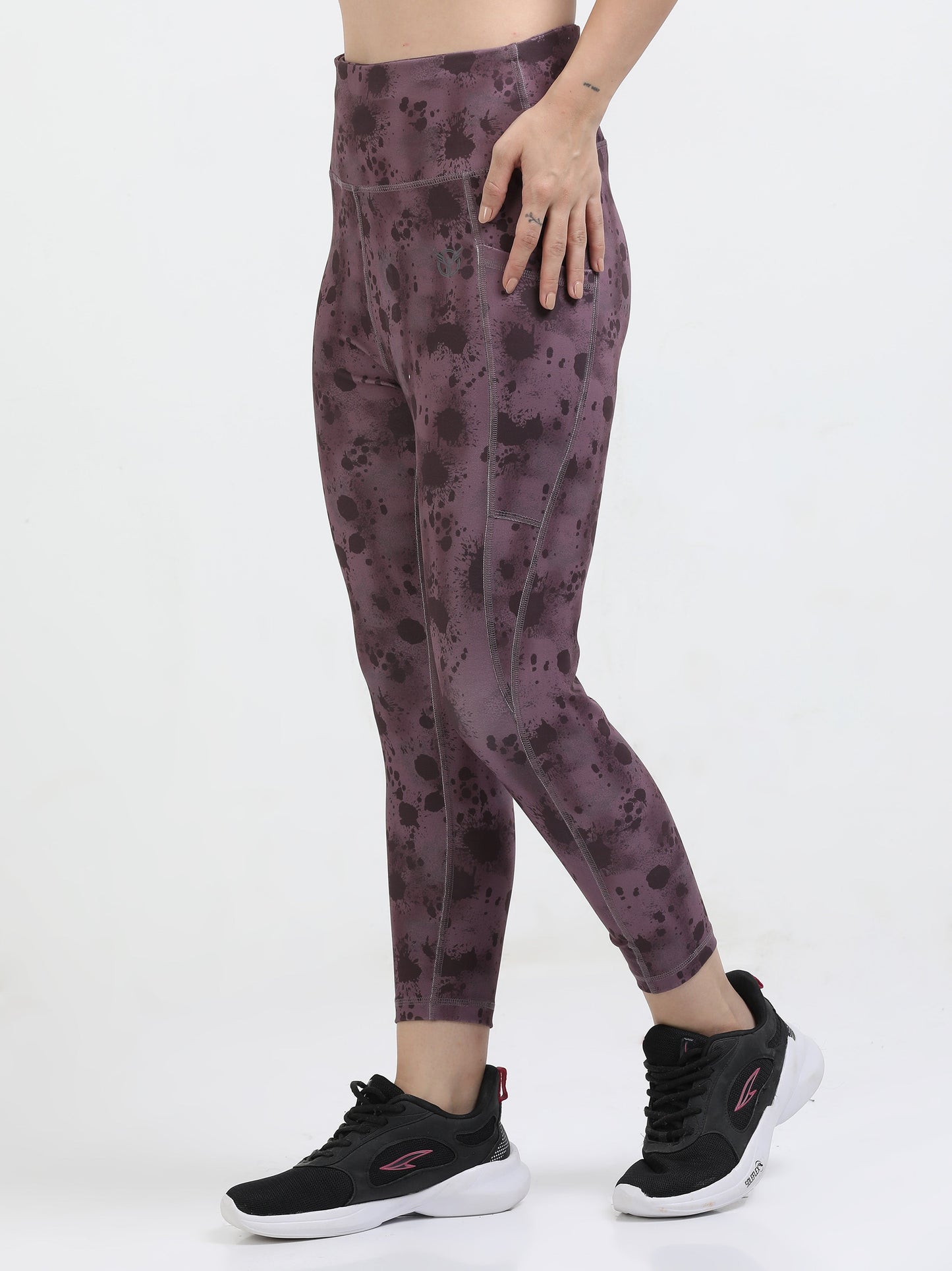 Sculptsonic: Wine Splatter printed legging - Ankle Length