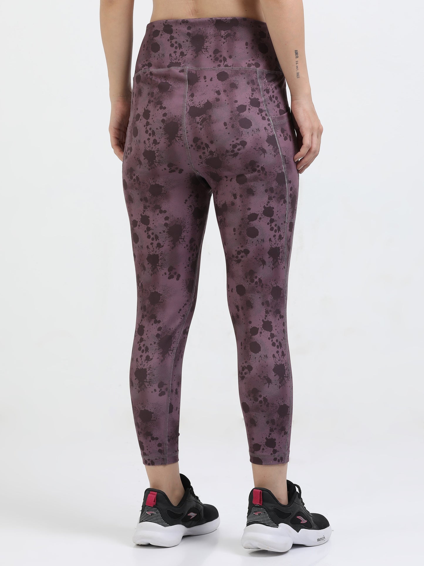 Sculptsonic: Wine Splatter printed legging - Ankle Length