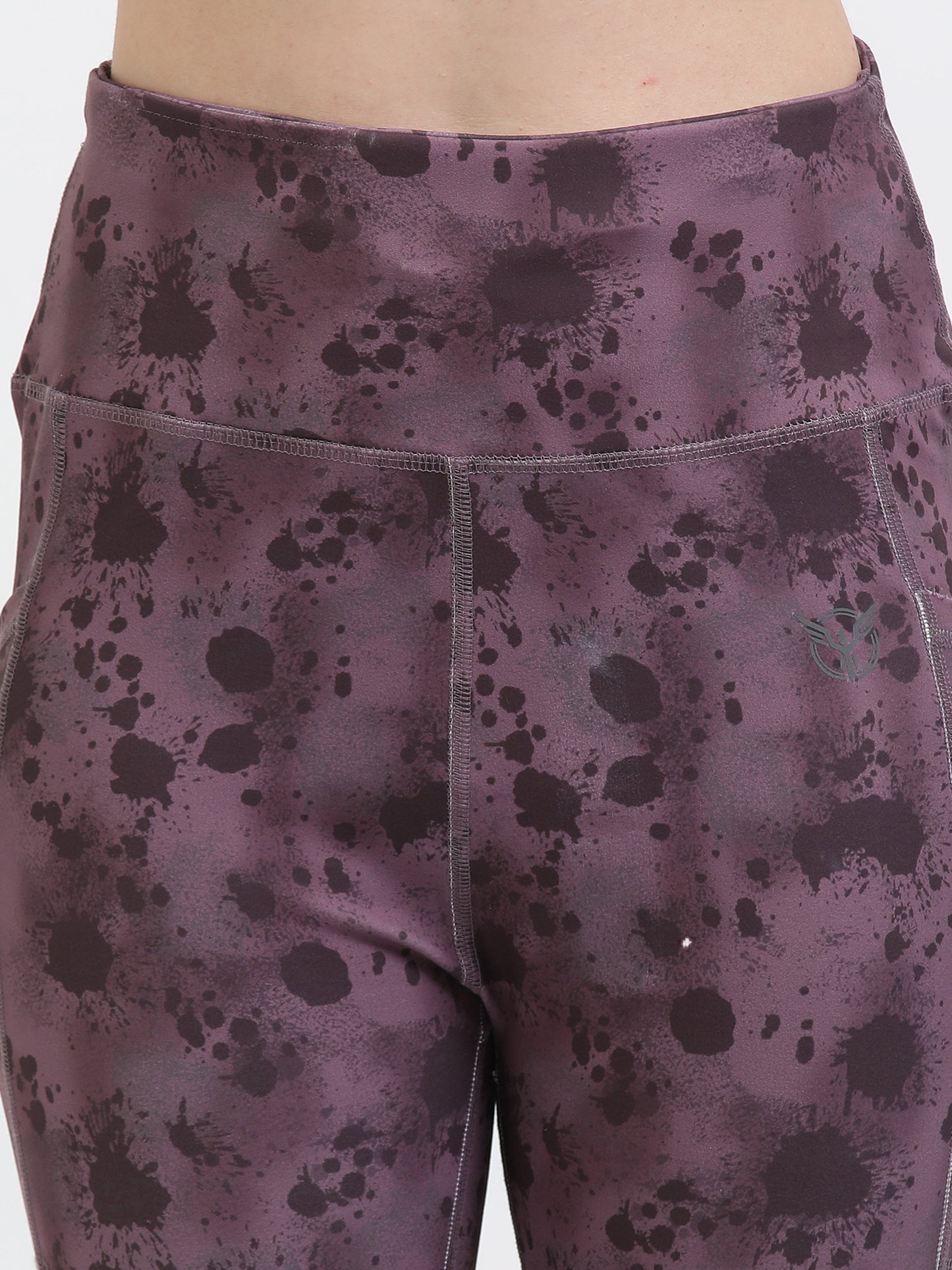 Sculptsonic: Wine Splatter printed legging - Ankle Length