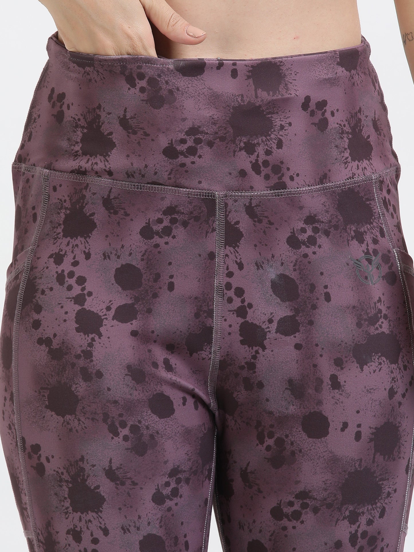 Sculptsonic: Wine Splatter printed legging - Ankle Length