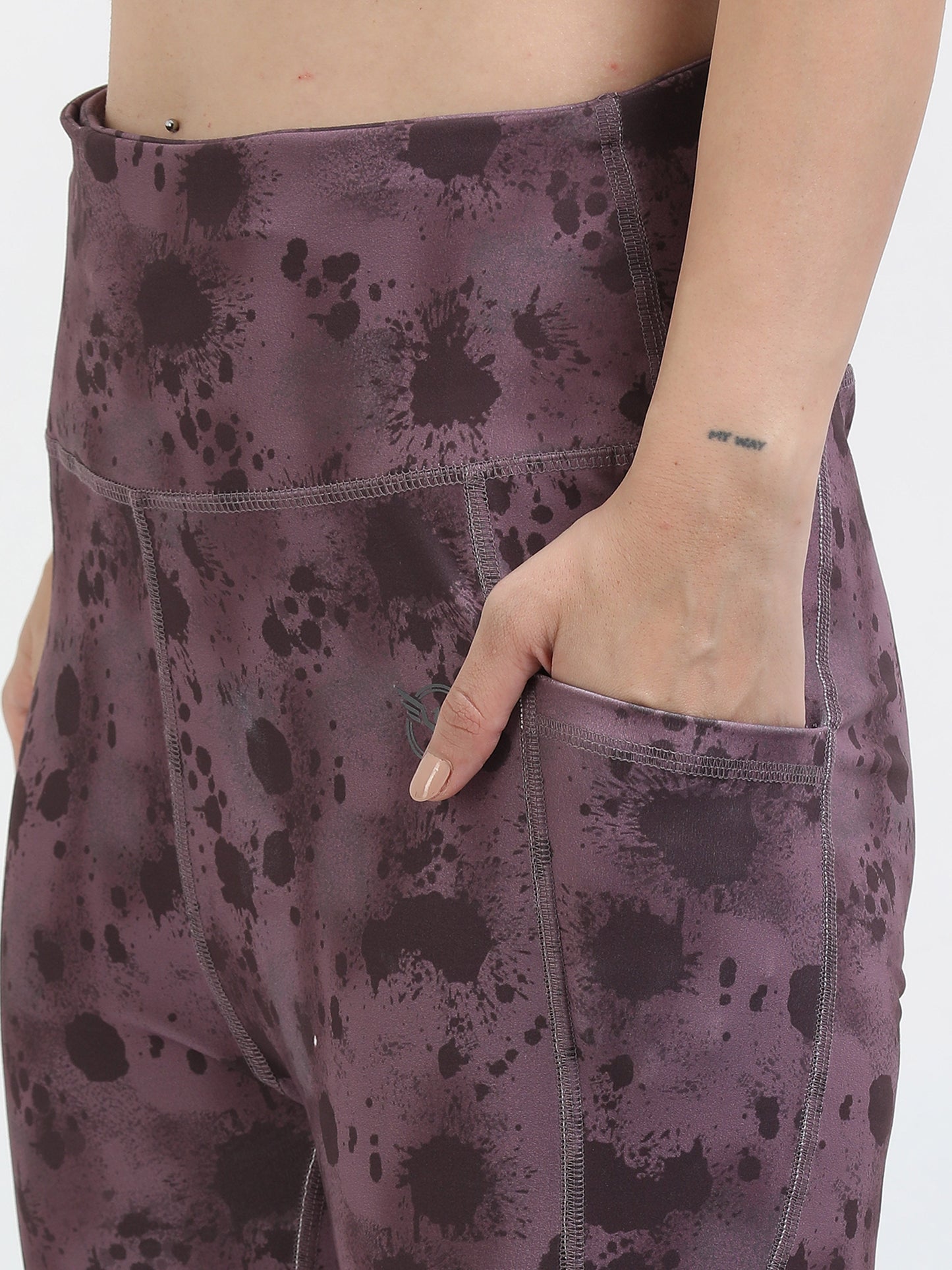 Sculptsonic: Wine Splatter printed legging - Ankle Length
