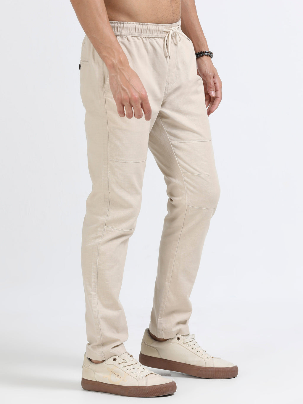 Men Linen Traveller Pant-Beige