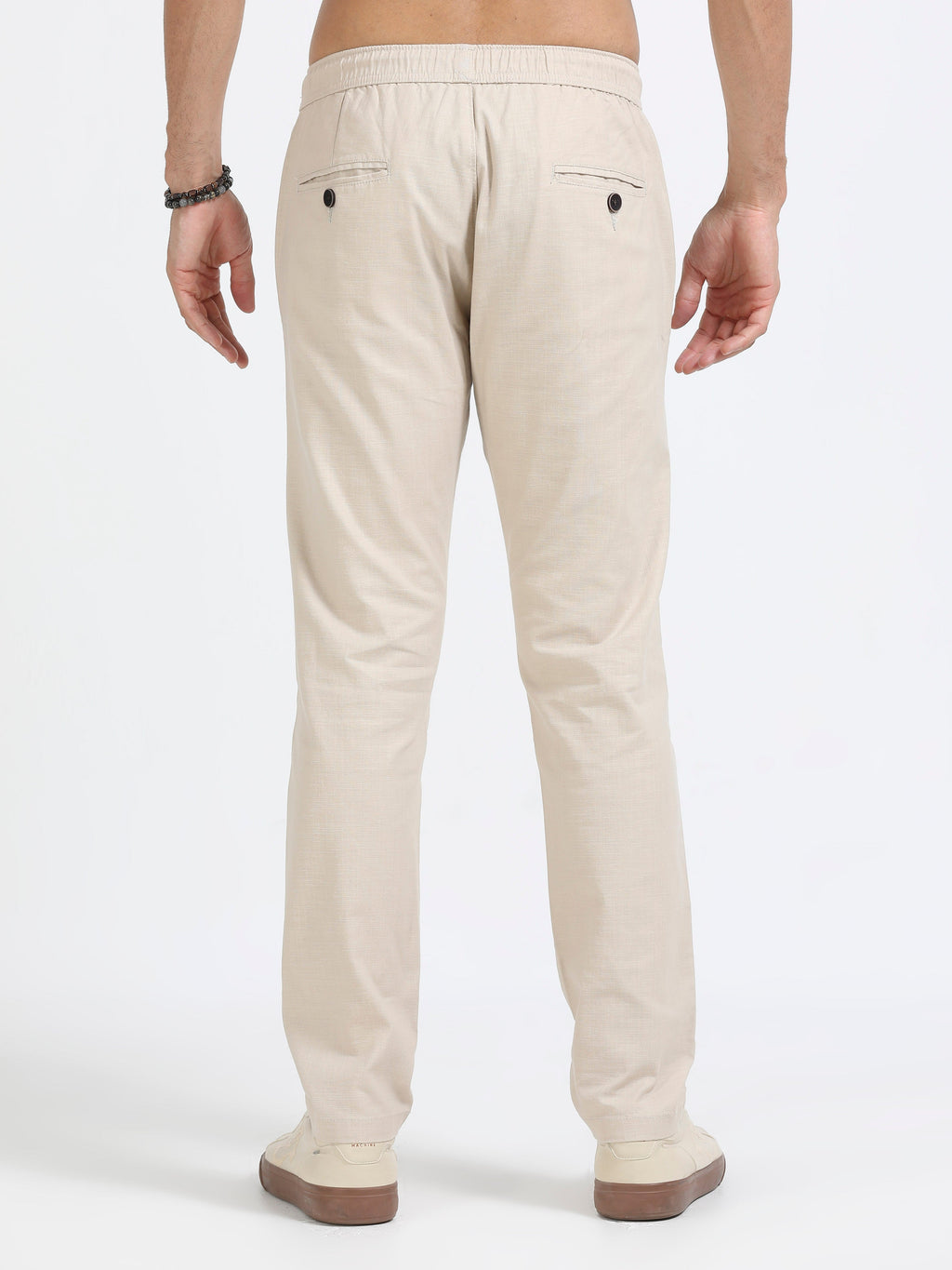 Men Linen Traveller Pant-Beige