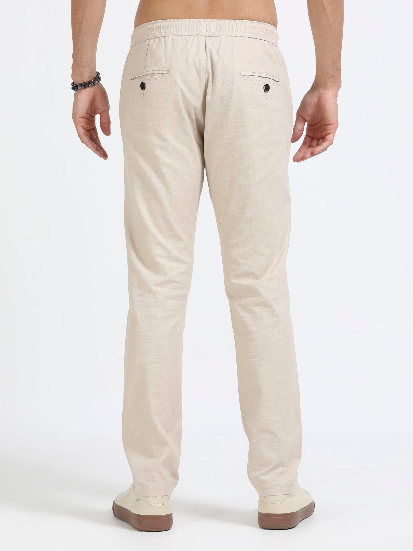 Men Linen Traveller Pant-Beige