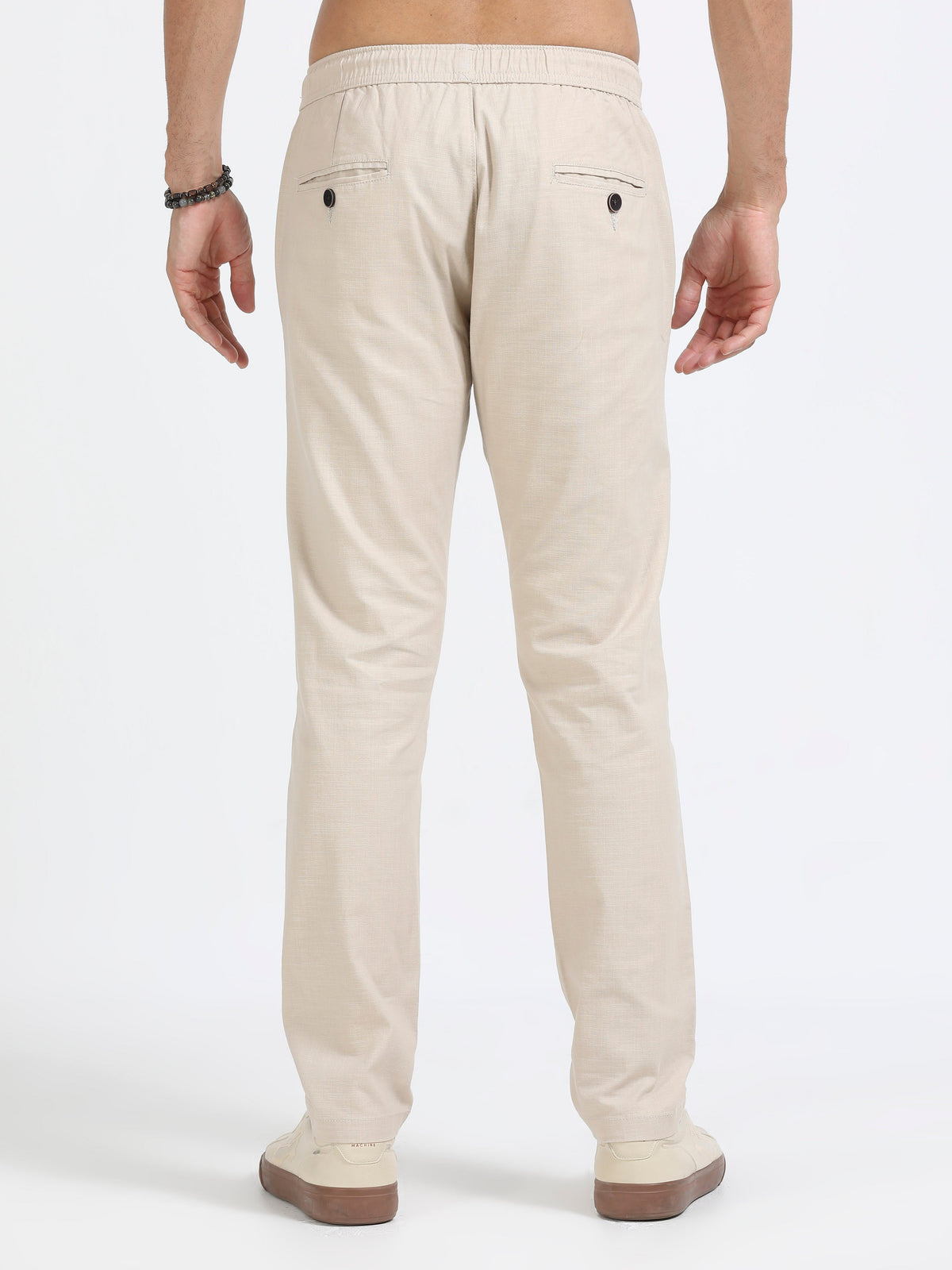 Men Linen Traveller Pant-Beige
