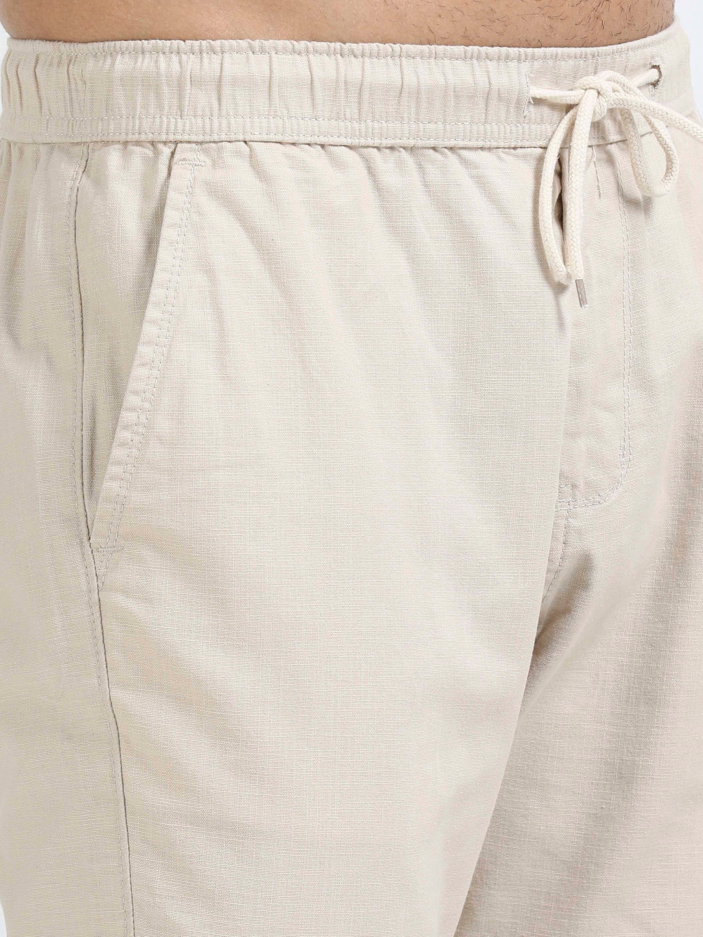 Men Linen Traveller Pant-Beige
