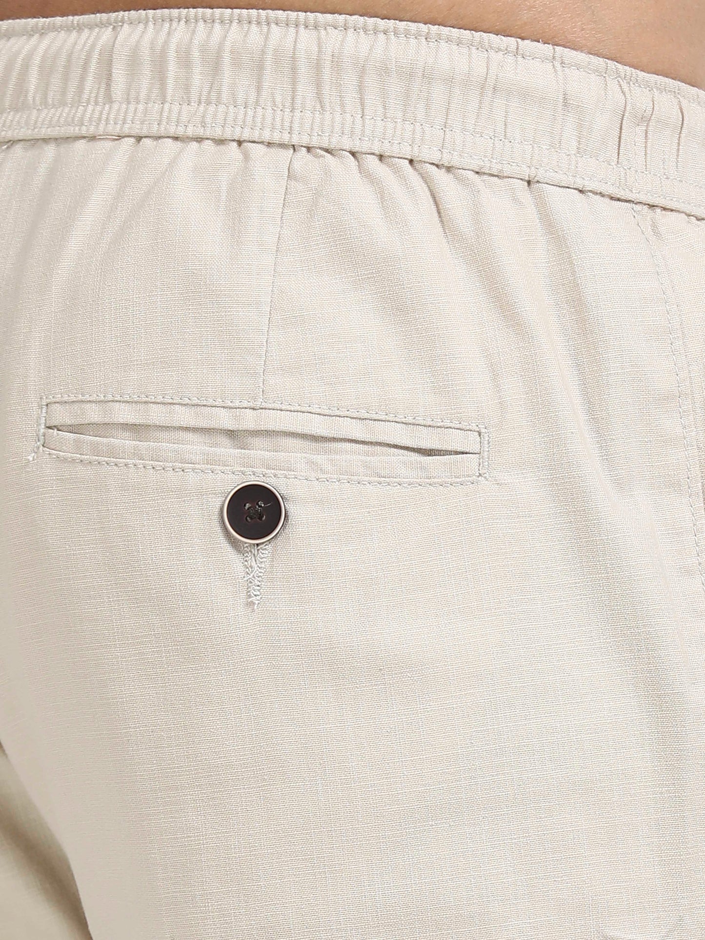 Men Linen Traveller Pant-Beige