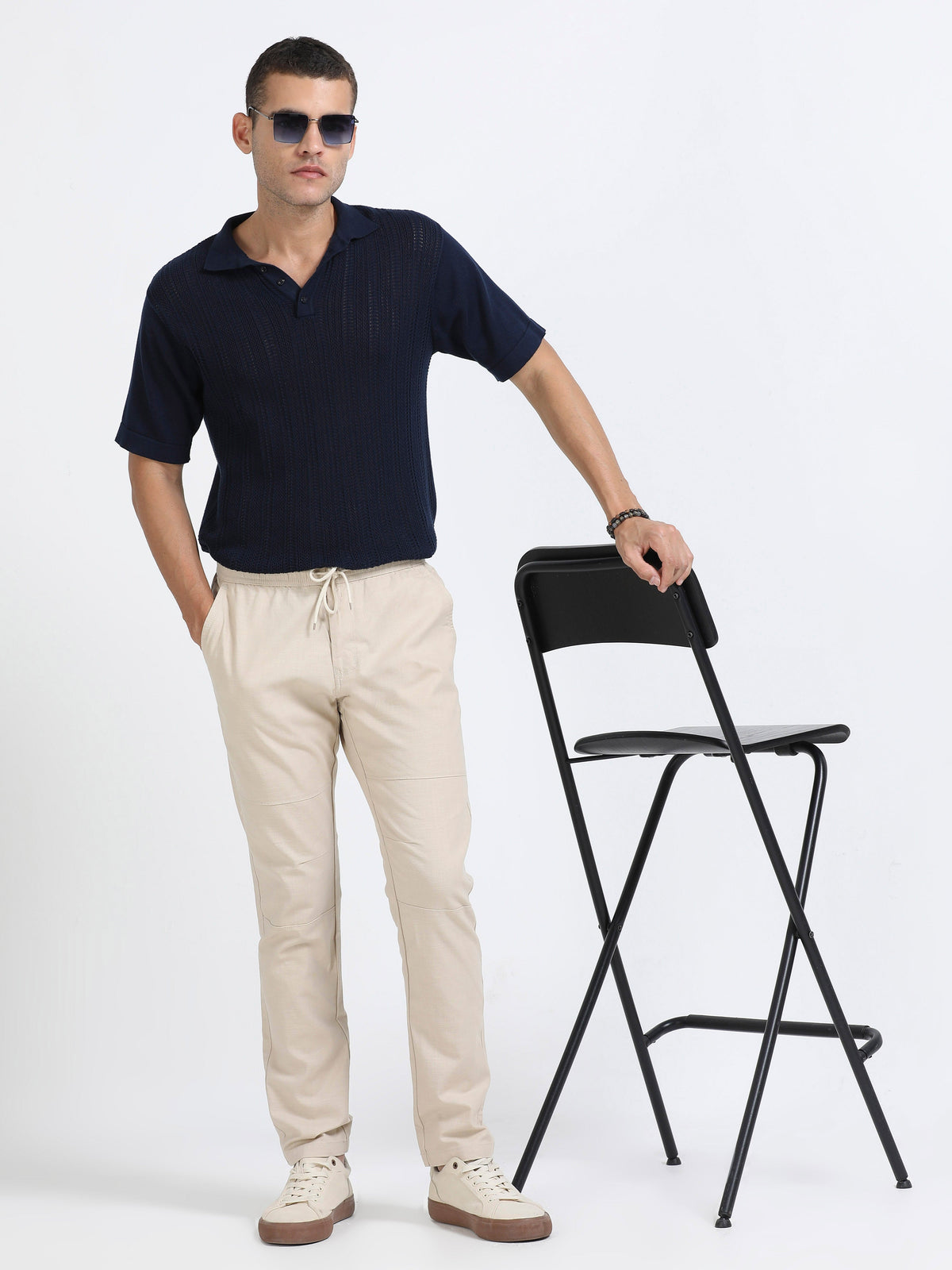 Men Linen Traveller Pant-Beige