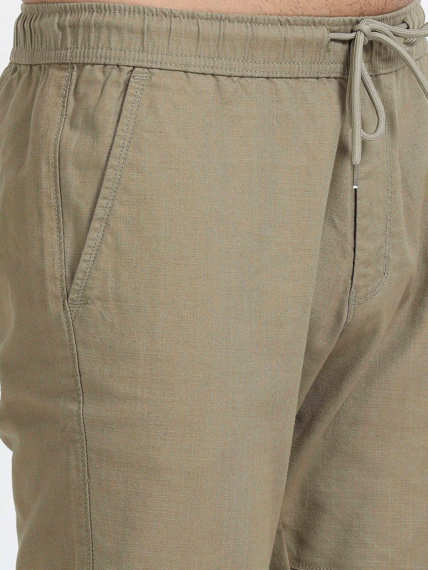 Men Linen Traveller Pant-Lt Olive