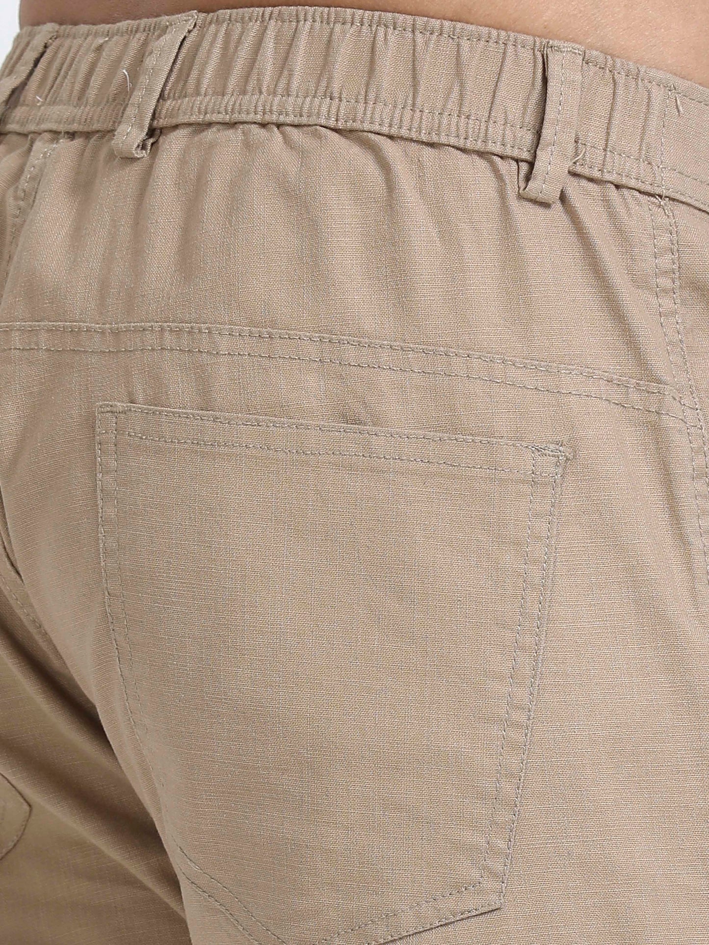 Men Lazy Linen Utility Cargo-Camel