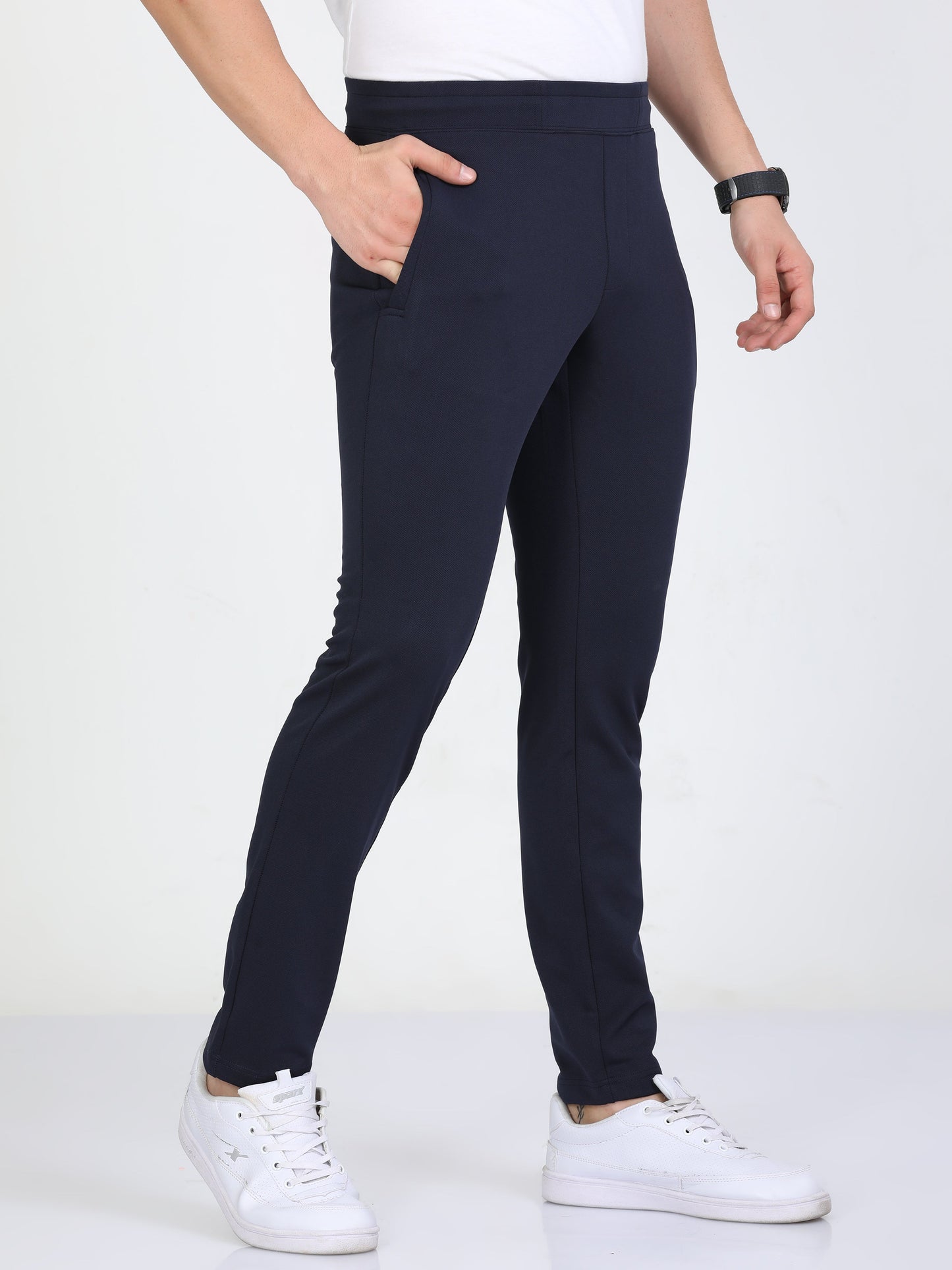 Men Navy Stretchy Peanut Joggers