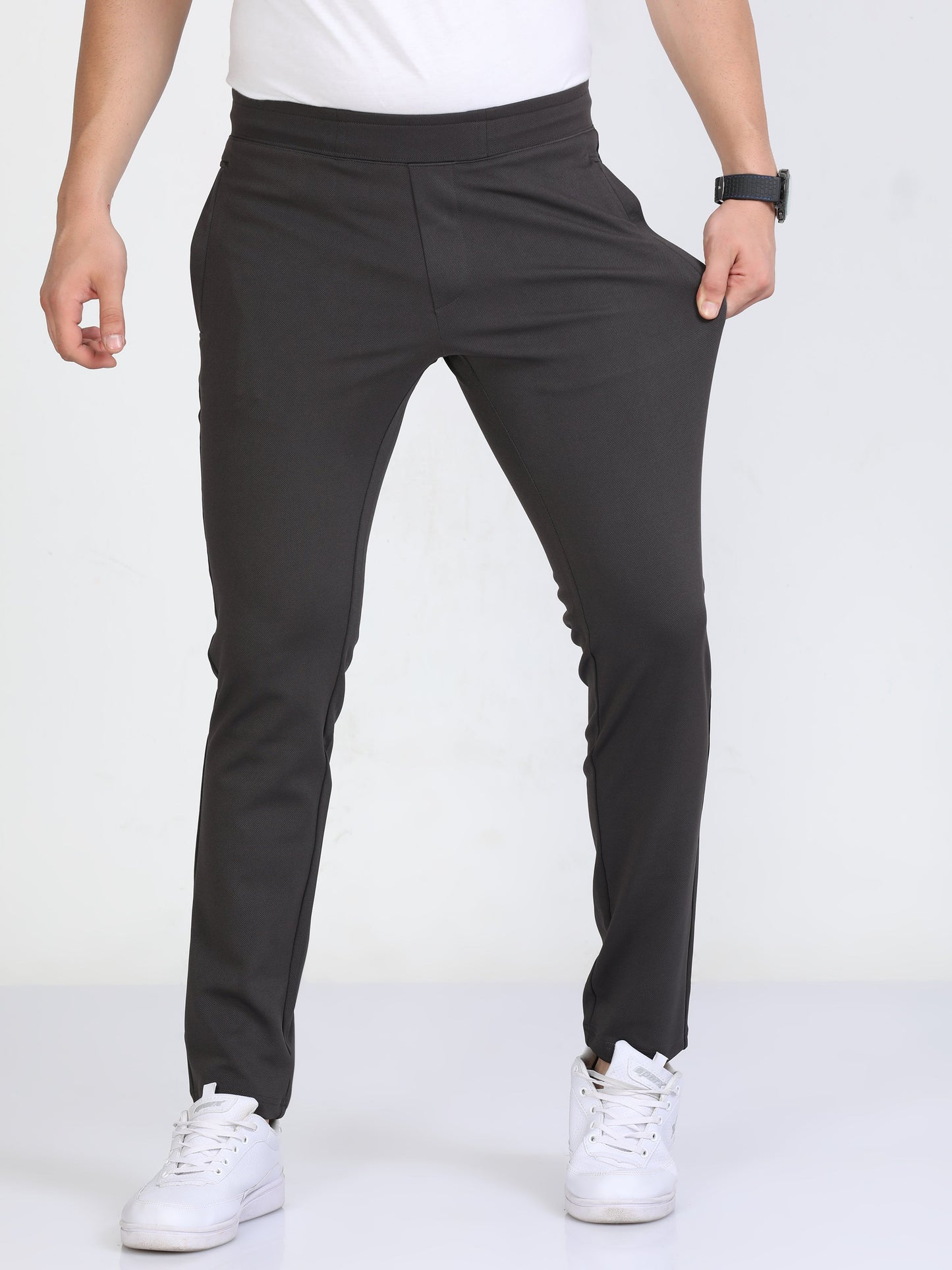 Men Olive Stretchy Peanut Joggers