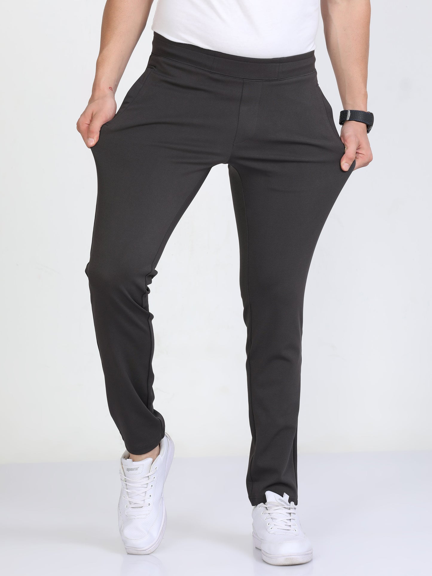 Men Olive Stretchy Peanut Joggers