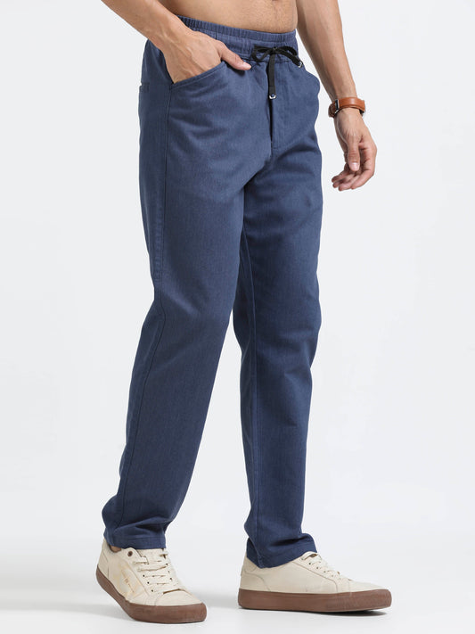 Men Relaxed Airport Traveller Trouser-Navy