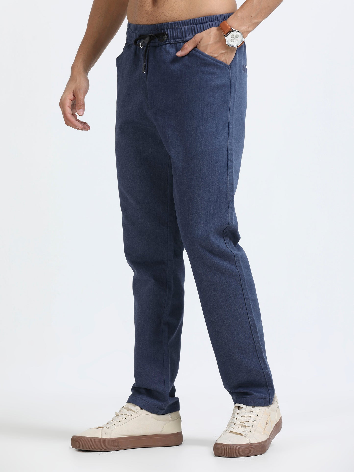 Men Relaxed Airport Traveller Trouser-Navy