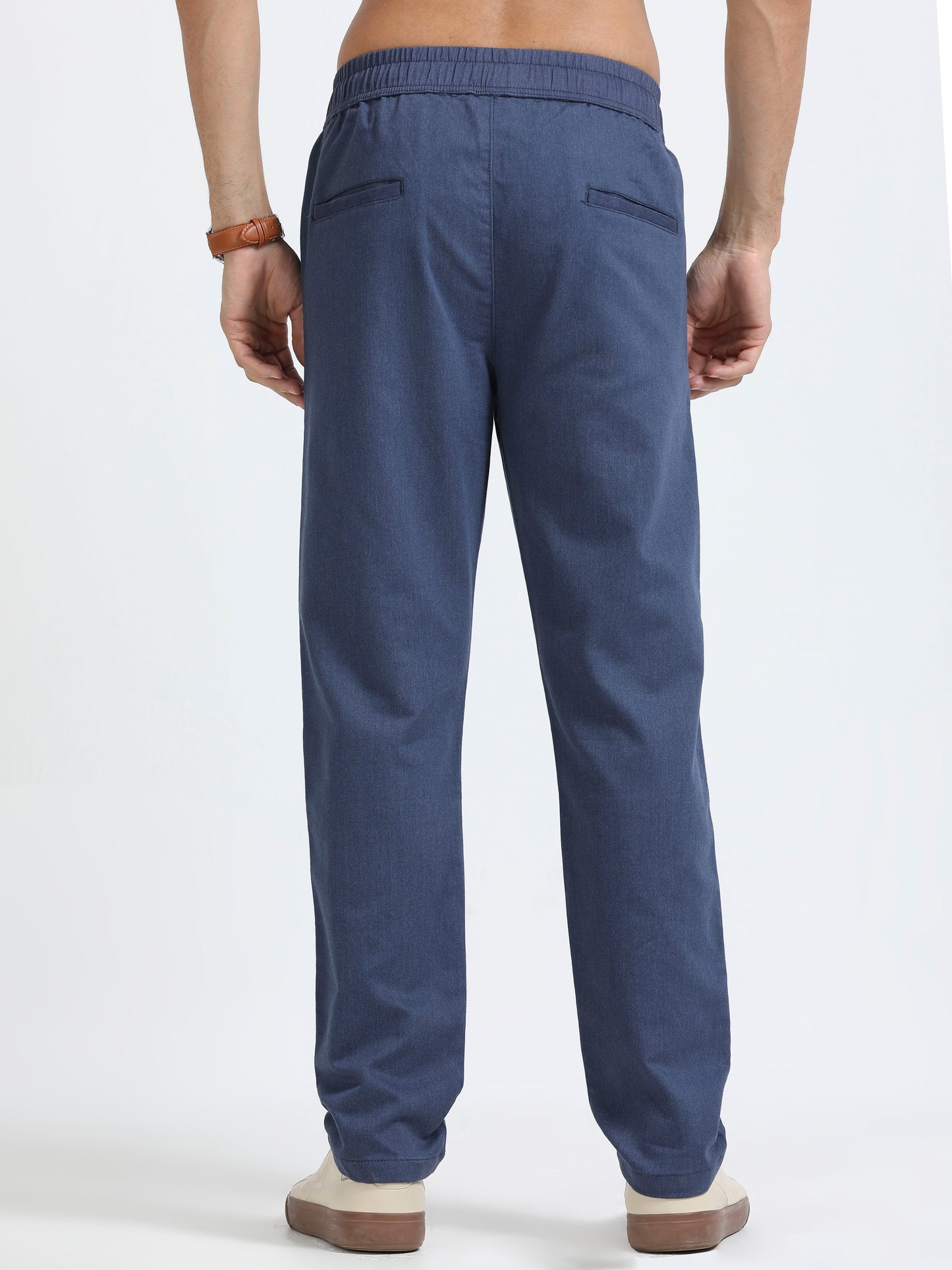 Men Relaxed Airport Traveller Trouser-Navy
