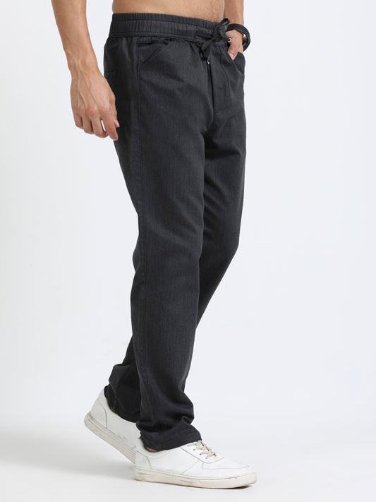 Men Relaxed Airport Traveller Trouser-Black