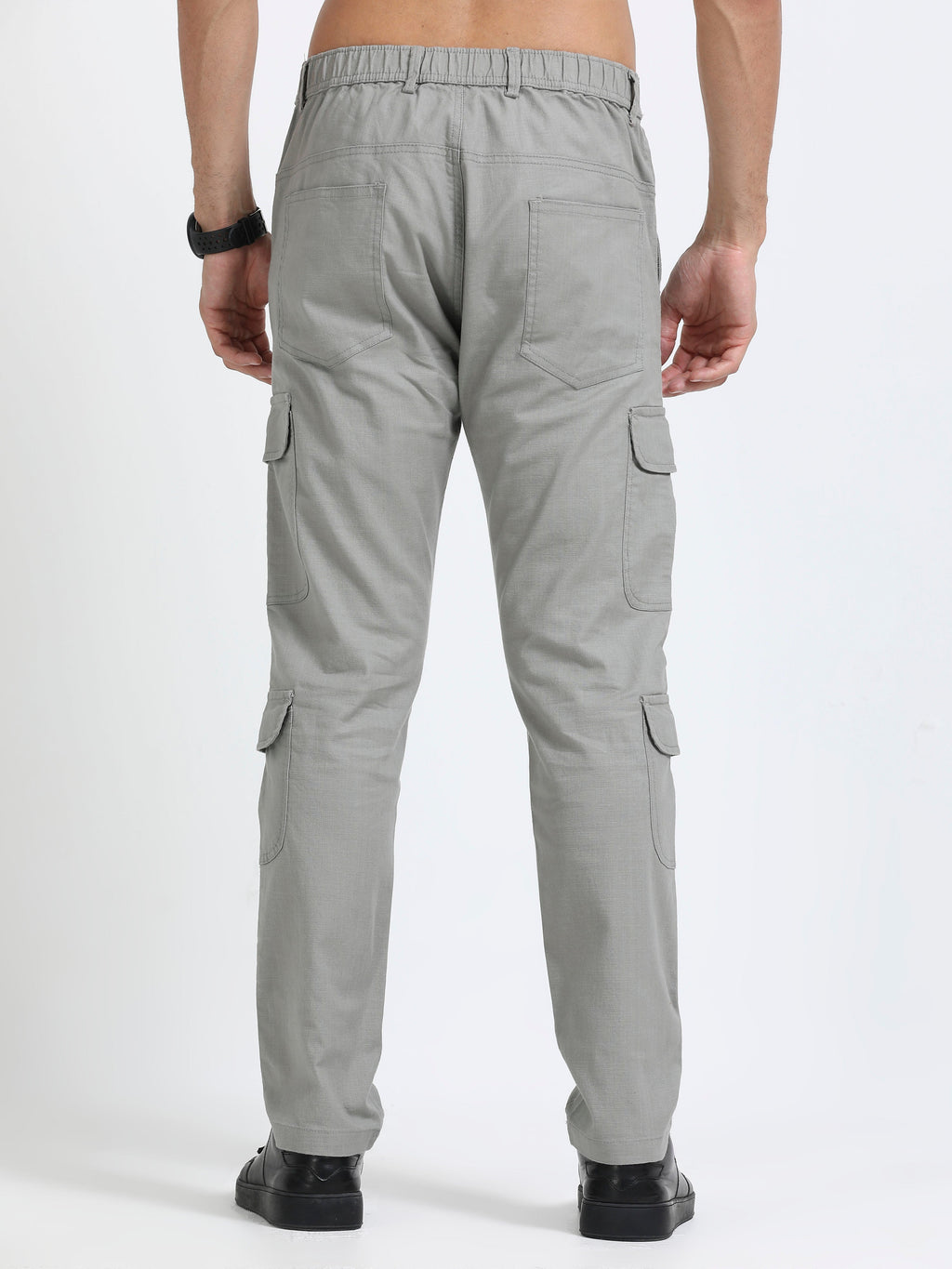 Men Lazy Linen Utility Cargo-Lt Grey