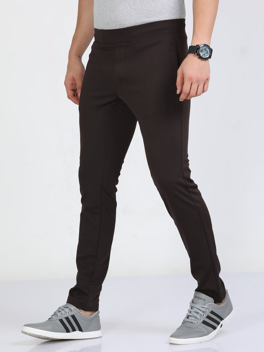 Men Brown Stretchy Peanut Joggers