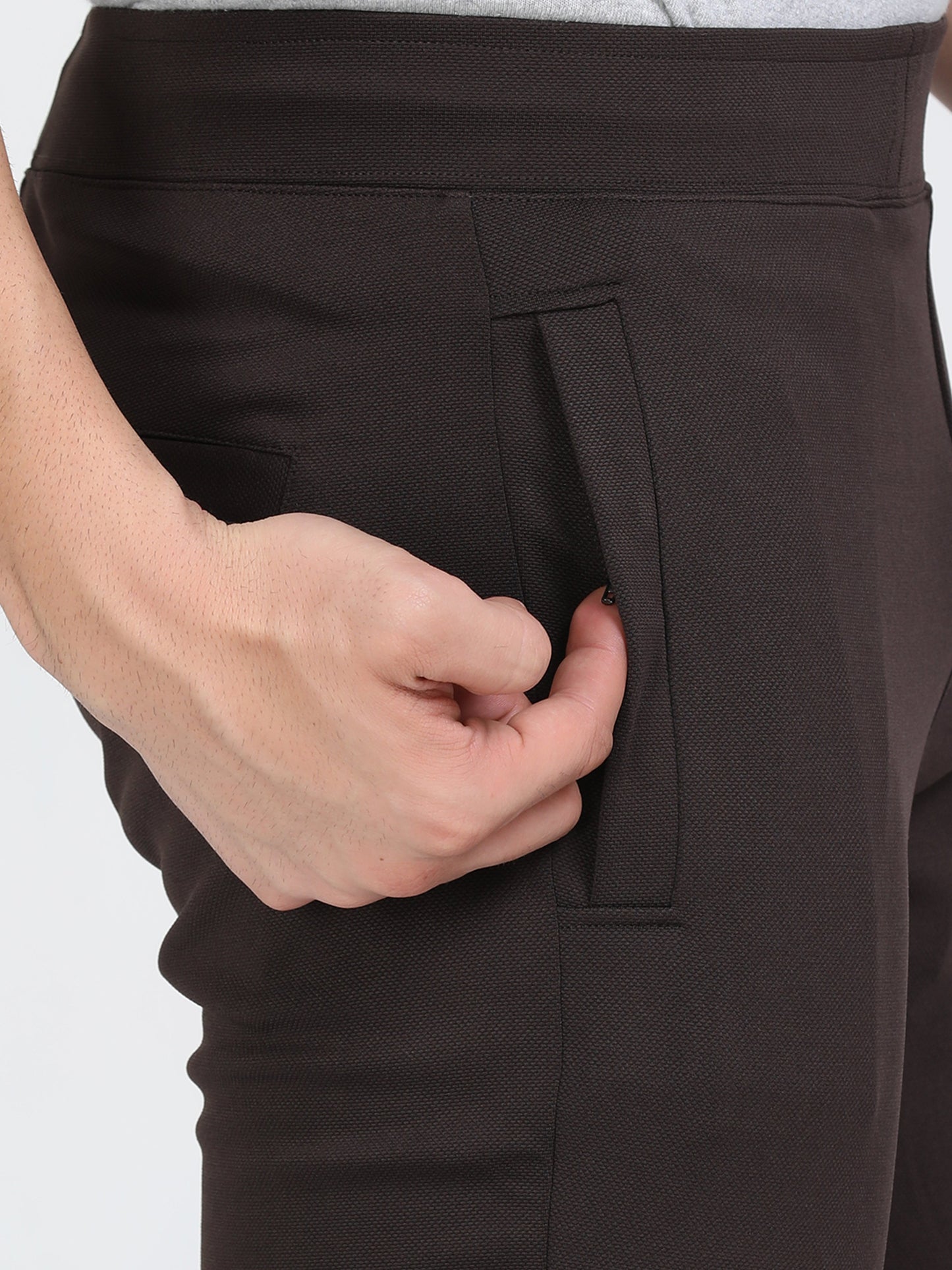 Men Brown Stretchy Peanut Joggers