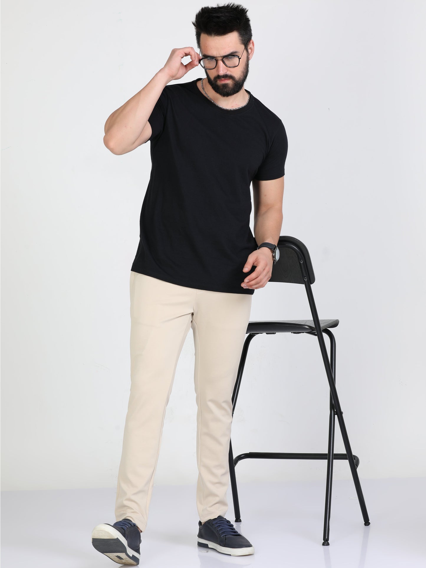 Men Beige Stretchy Peanut Joggers