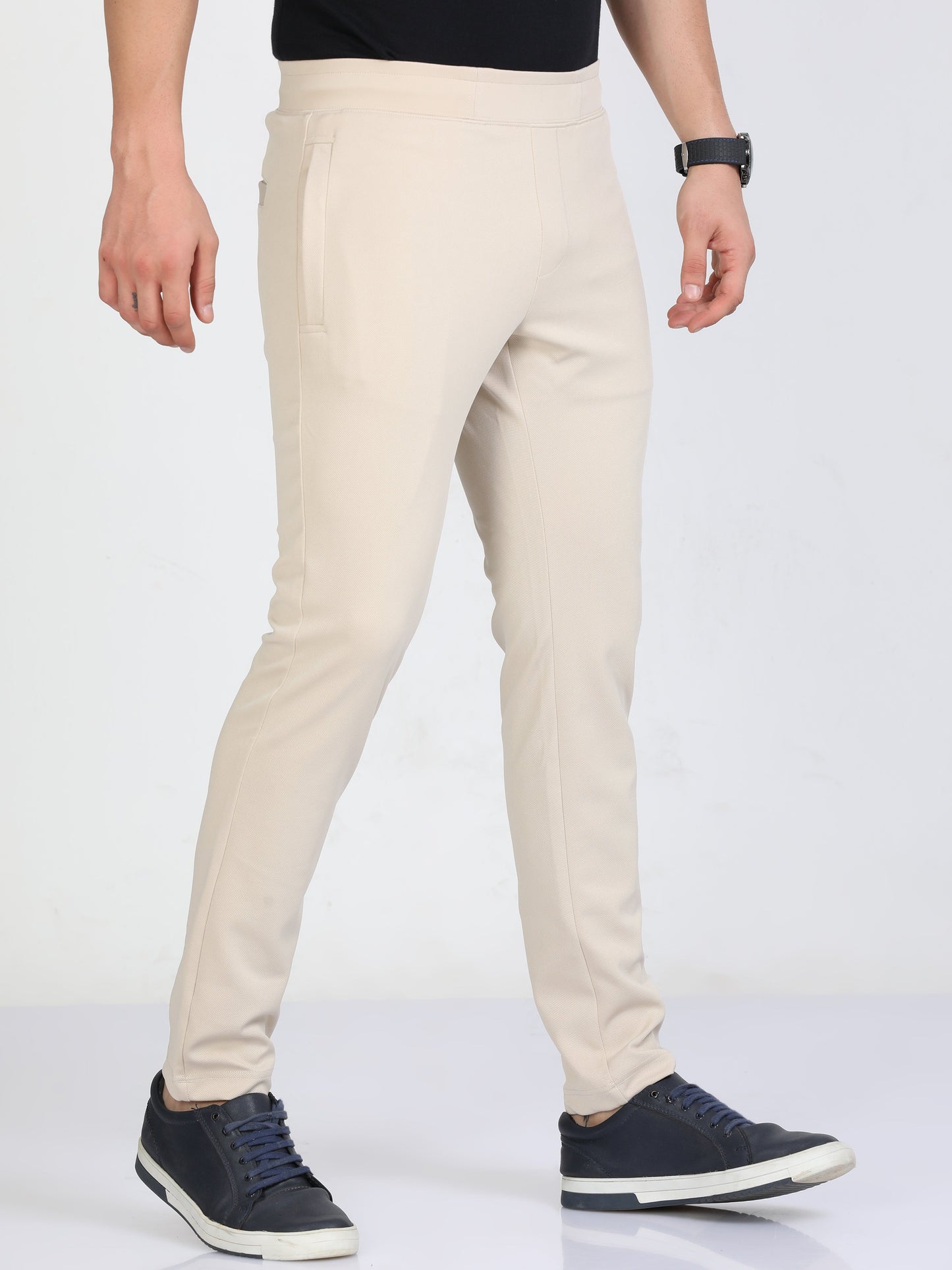 Men Beige Stretchy Peanut Joggers