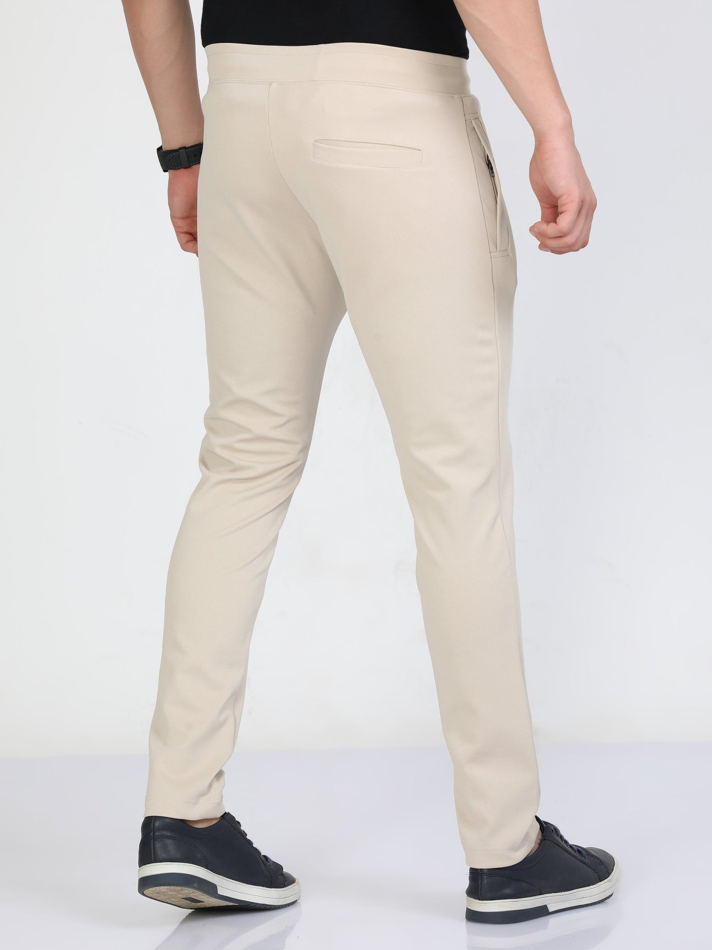 Men Beige Stretchy Peanut Joggers