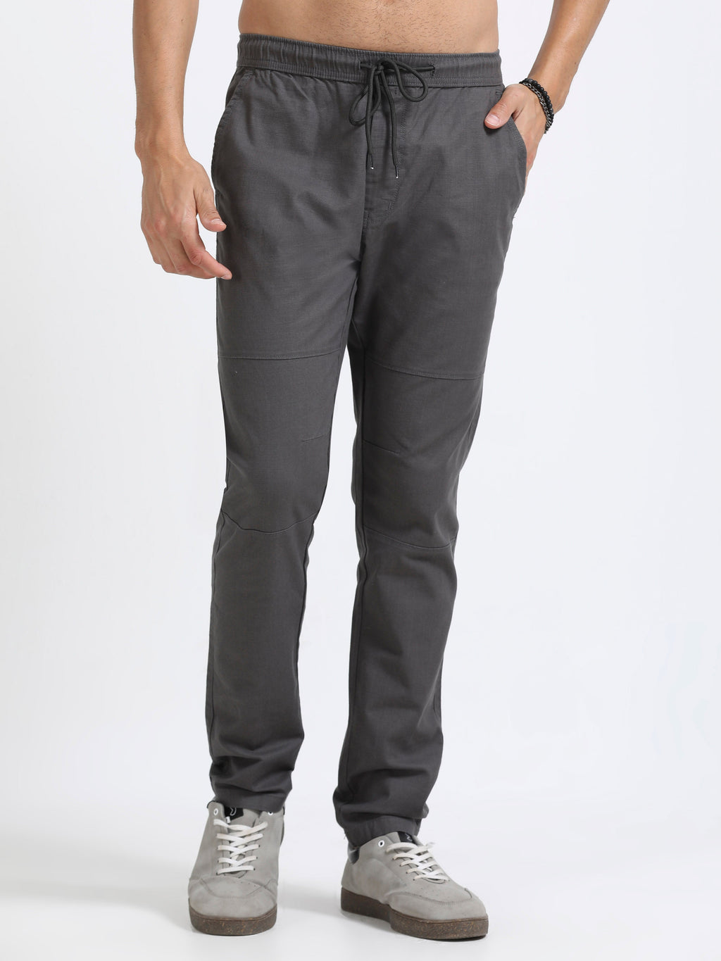Men Linen Traveller Pant-Dk Grey